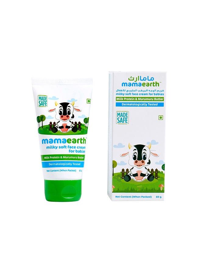 Mamaearth - Milky Soft Face Cream For Babies With Milk Protein And Murumuru Butter, 60g - Image 1