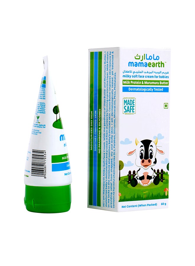 Mamaearth - Milky Soft Face Cream For Babies With Milk Protein And Murumuru Butter, 60g - Image 1