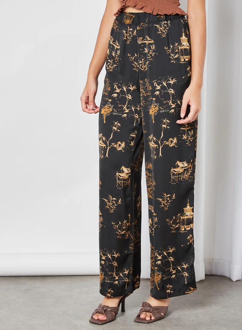 MANGO All-Over Graphic Pants