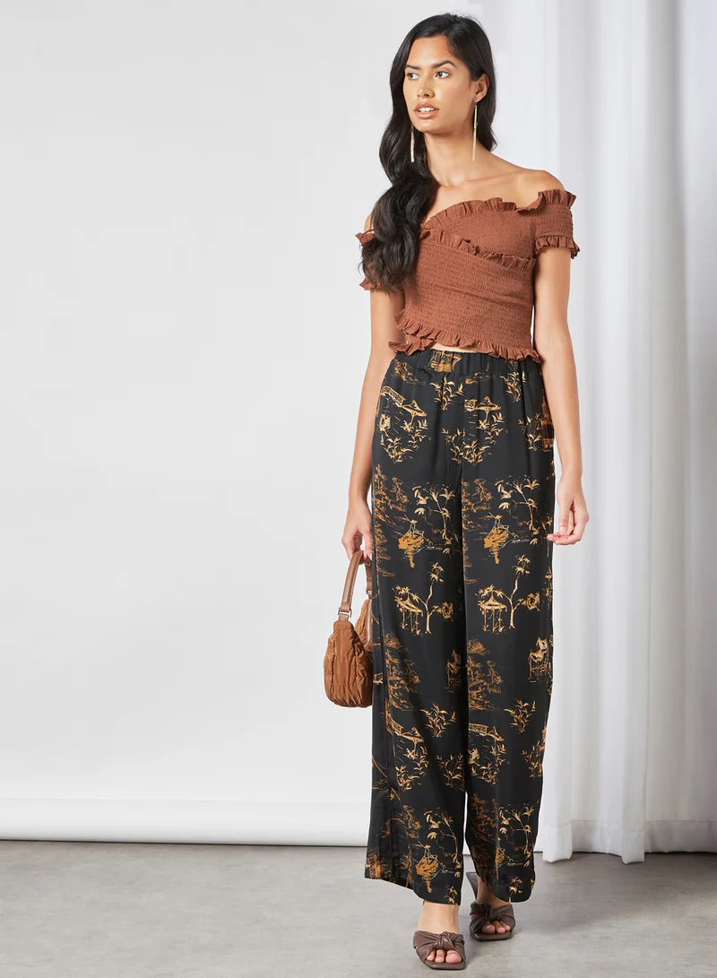 MANGO All-Over Graphic Pants