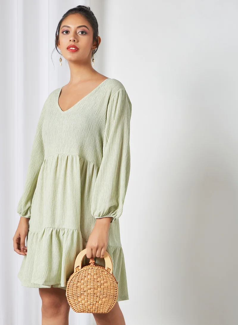 MANGO V-Neck Shift Dress