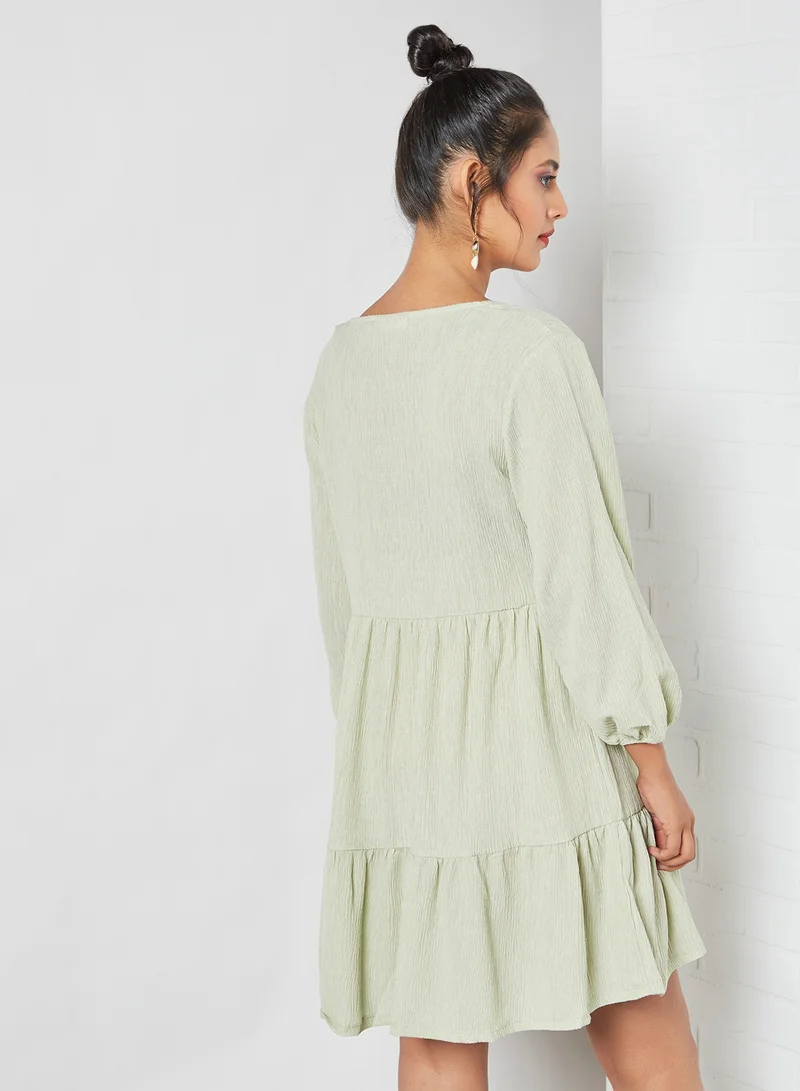 MANGO V-Neck Shift Dress