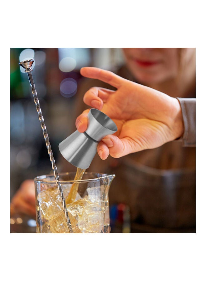 Steel Double End Jigger Peg Measure Silver 30ml