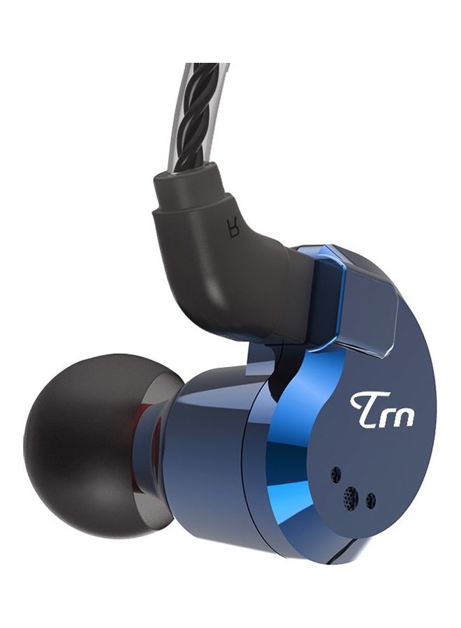 TRN Headphones With Mic Blue/Black - Image 2