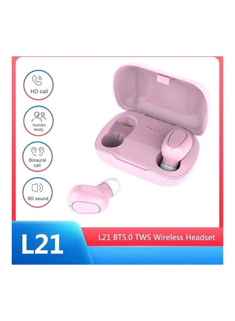 L21 TWS Wireless Headset Noise Reduction Button Control Pink