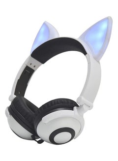 Foldable Fox Ear Flashing LED Lights Headphones White