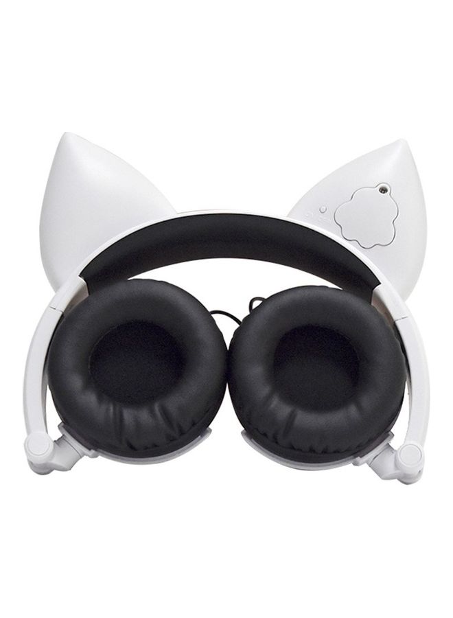 Generic - Foldable Fox Ear Flashing LED Lights Headphones White - Image 1