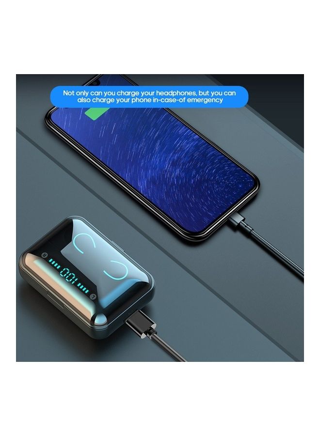 سماعة رأس ستيريو لاسلكية حقيقية تعمل بالبلوتوث 5.0 الأسود / الأزرق - Image 3