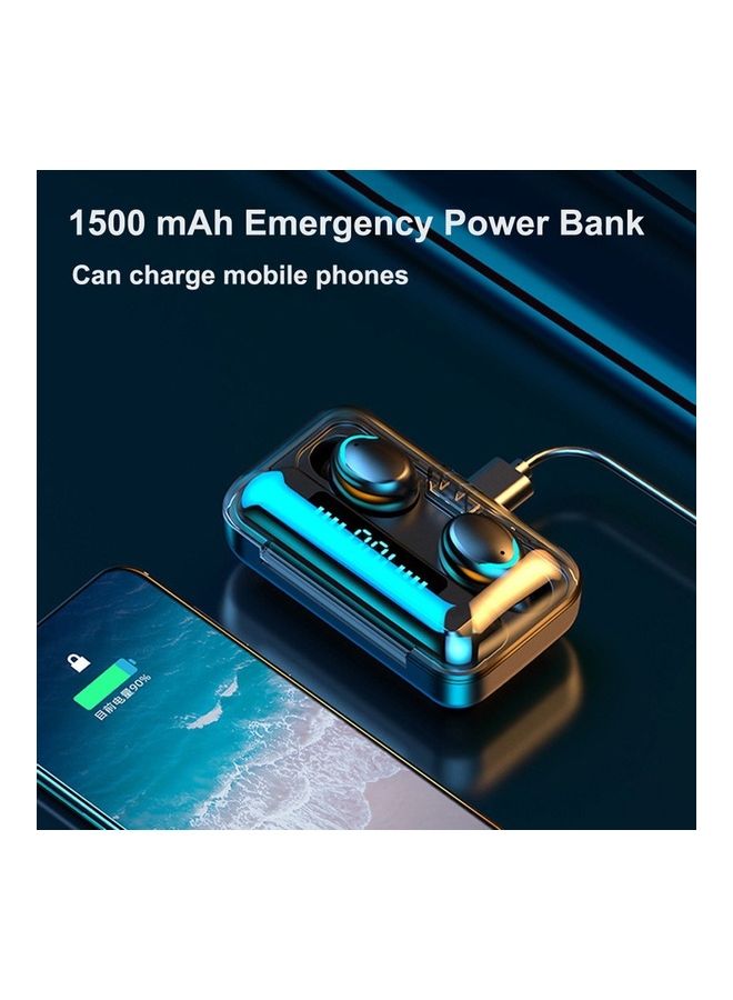 سماعات TWS  تعمل بالبلوتوث مع علبة شحن رمادي - Image 3