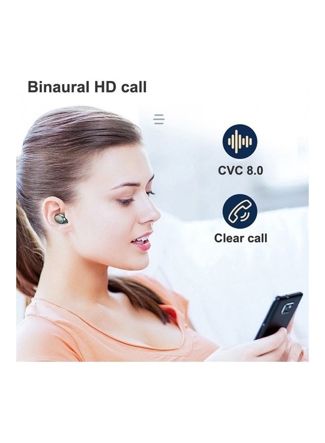 سماعات TWS  تعمل بالبلوتوث مع علبة شحن رمادي - Image 4