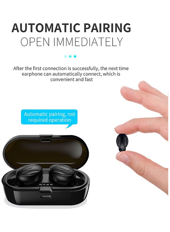 Generic - XG13 TWS 5.0 Bluetooth True Wireless Headphones With 350mAh Digital Display Charging Box Black - Image 1