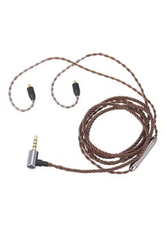 Connector Replacement Headphone Cable Detachable Cord In-line Control With Mic Brown