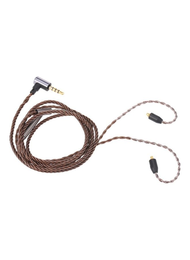 Generic - Connector Replacement Headphone Cable Detachable Cord In-line Control With Mic Brown - Image 1