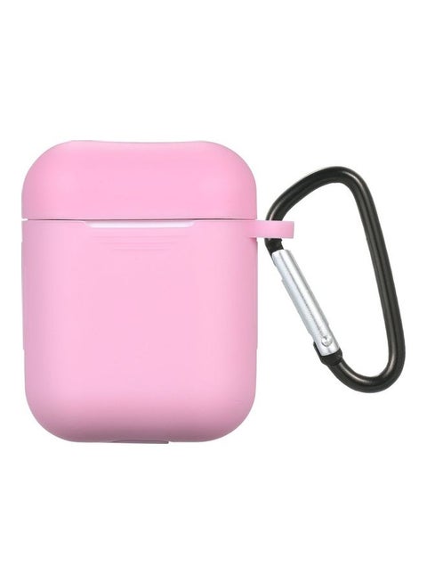 Headphones Case Replacement Protective Earphone Cover With Carabineer For Apple Air Pods Pink
