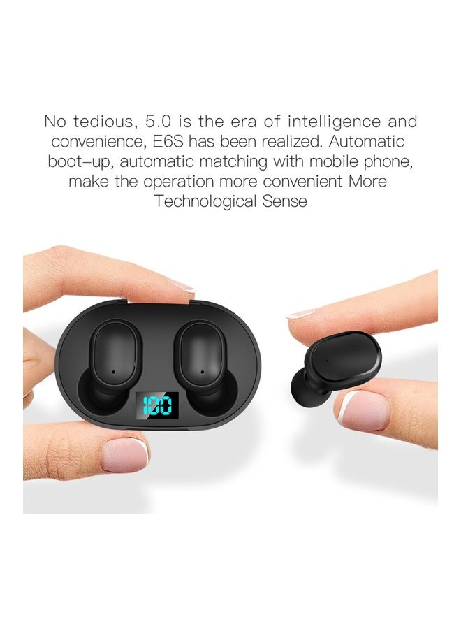 Generic - E6S TWS BT5.0 Wireless Headphones Black - Image 1