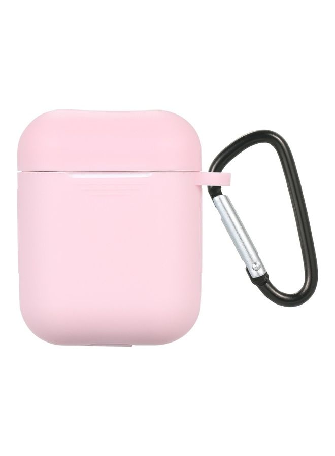 Generic - Headphones Case Replacement Protective Earphone Cover With Carabineer For Apple Air Pods Pink - Image 1