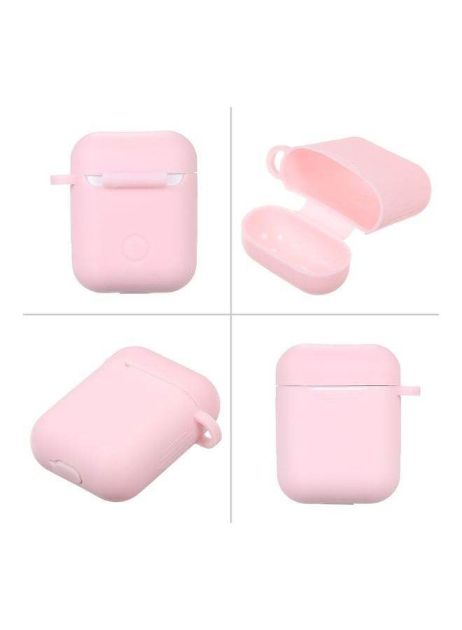 Generic - Headphones Case Replacement Protective Earphone Cover With Carabineer For Apple Air Pods Pink - Image 1
