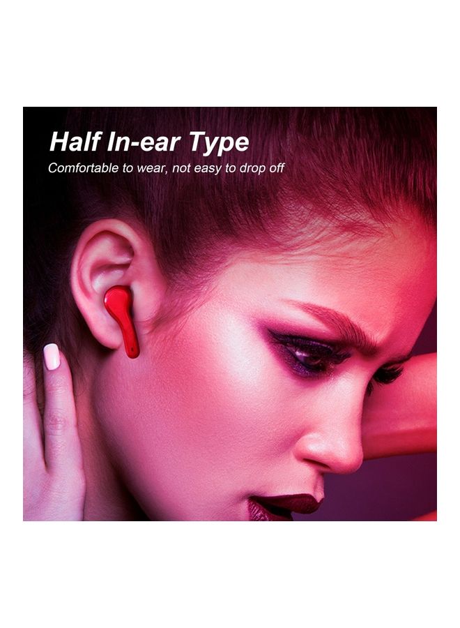 R28 BT5.0 Wireless IPX5 Waterproof Earphones With Digital Display Charger Box Red/Black - Image 2