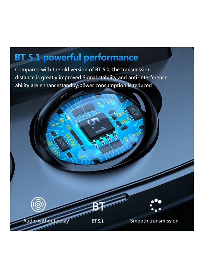 Generic - M9 TWS BT5.1 Wireless Headphones Black - Image 1