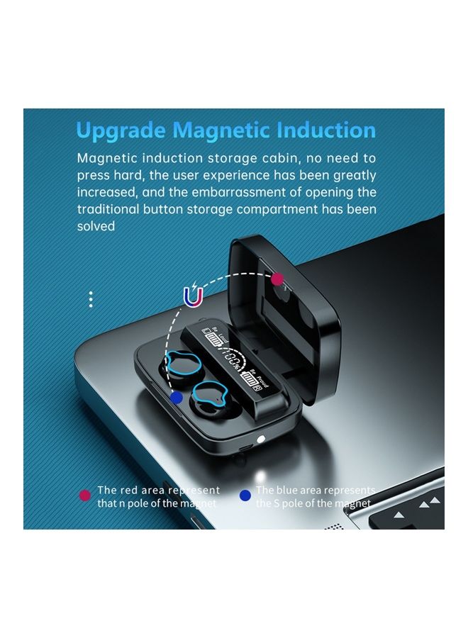 Generic - M9 TWS BT5.1 Wireless Headphones Black - Image 1