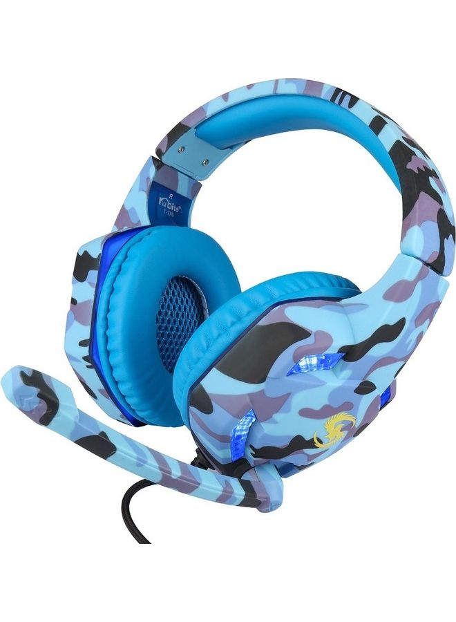 Kubite - Gaming Headset Plug Over-Ear Headphone Blue - Image 1