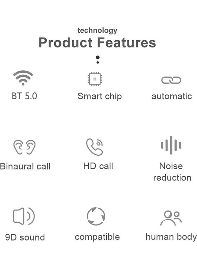 Generic - L21 BT5.0 TWS Wireless Headset with Charging Case White - Image 1