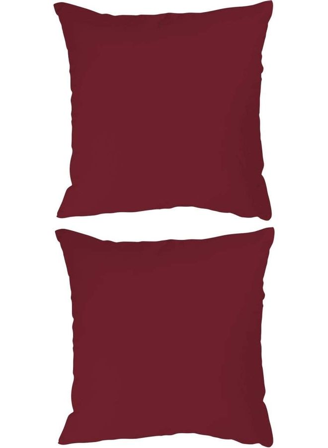 Sleep night 2-Piece Soft Plain Pillows Polyester Red 45x45cm
