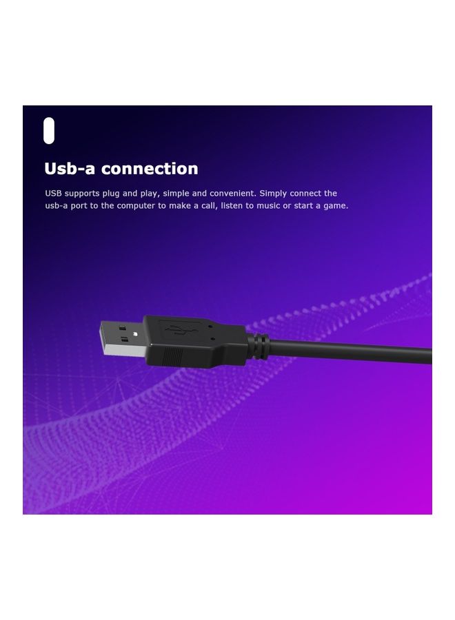 USB Wired Headset With Noise Cancelling Microphone multicolour