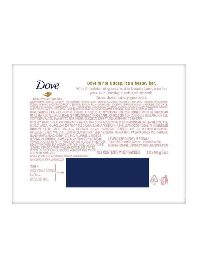 دوف حزمة مكونة من 6 قطع ألواح صابون روزا بيوتي الوردي وردي/أبيض - Image 3