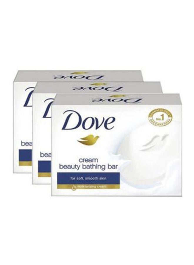 دوف مجموعة صابون كريم الجمال للاستحمام من 3 قطع (قطعة مجانية) أبيض/أزرق 4x75جرام - Image 1