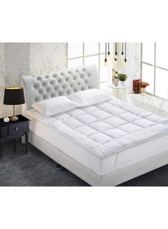 Sleep night Top Mattress Pad With 4 Elasticated Corner Straps Cotton white  - Image 1