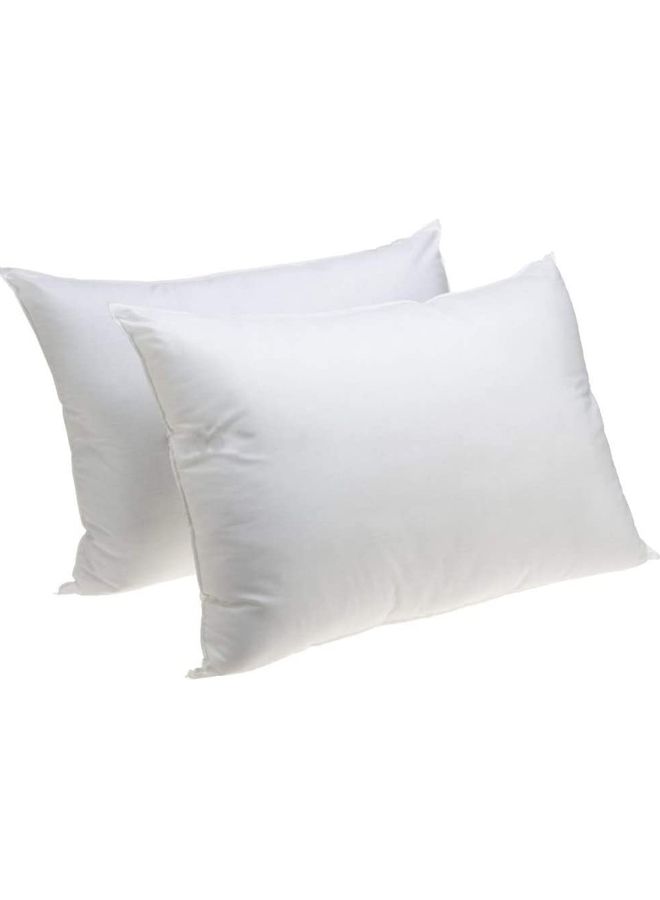 2-Piece Hotel Pillows Polyester White 50x75cm