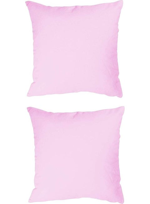 2-Piece Soft Plain Pillows Polyester Pink 45x45cm