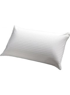 Sleep night Soft Hotel Stripe Pillow 1KG Queen, Breathable Soft Microfiber Filled Sleeping Pillow Cotton White 40x17x17cm  - Image 1