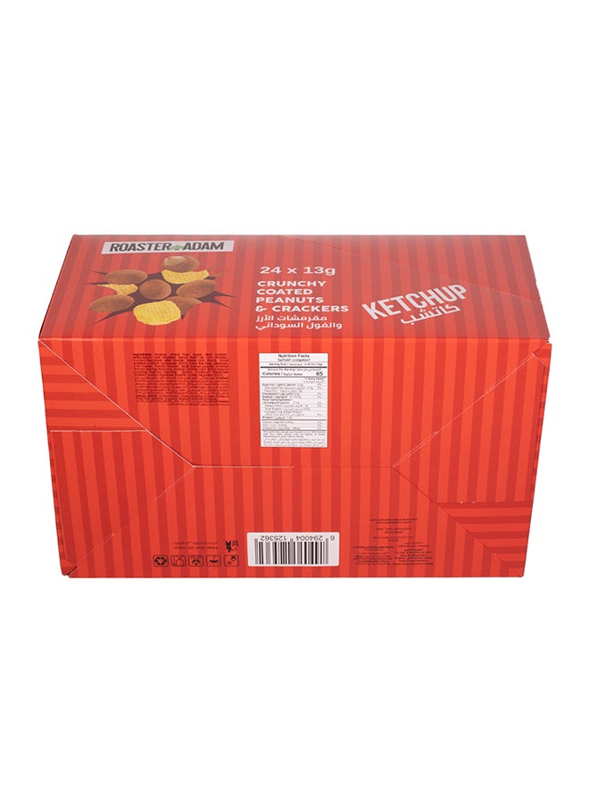 ROASTER ADAM - Crunchy Coated Peanuts And Cracker  Ketchup Flavor 13grams Pack of 24 - Image 1