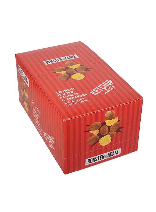 ROASTER ADAM - Crunchy Coated Peanuts And Cracker  Ketchup Flavor 13grams Pack of 24 - Image 1