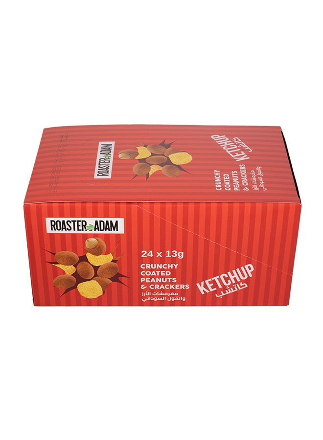 ROASTER ADAM - Crunchy Coated Peanuts And Cracker  Ketchup Flavor 13grams Pack of 24 - Image 1