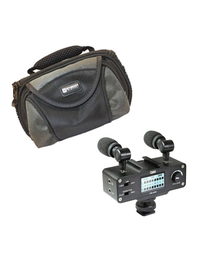 VidPro - Pre Amp Smart Mixer With Dual Condenser Microphone B01BAUG3YA Black/Grey - Image 1
