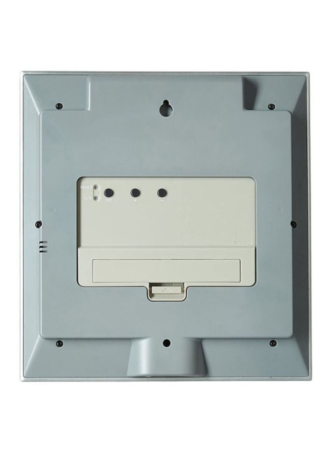 CASIO Square Shaped Digital Wall Clock Silver/Blue/Grey 236×221×25mm - Image 2