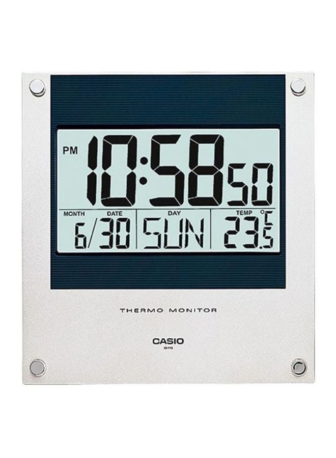 CASIO - Square Shaped Digital Wall Clock Grey/Black 236x221x25mm - Image 1
