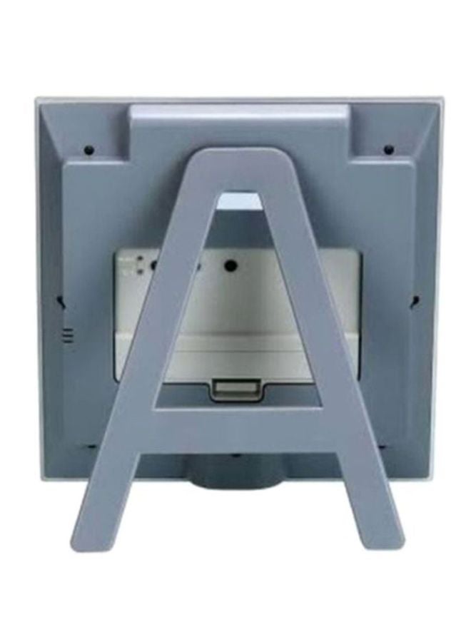 CASIO - Square Shaped Digital Wall Clock Grey/Black 236x221x25mm - Image 1