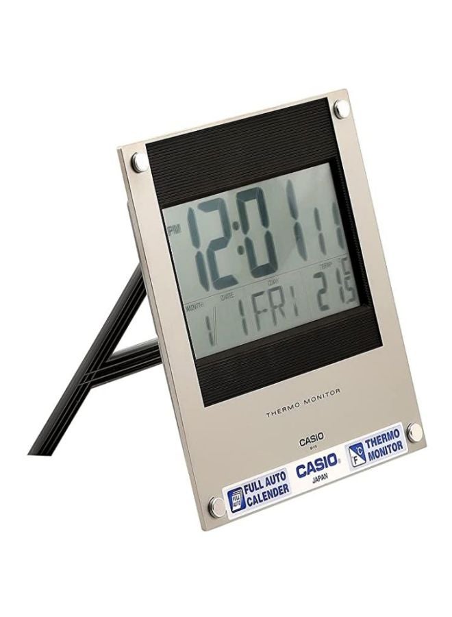 CASIO - Square Shaped Digital Wall Clock Grey/Black 236x221x25mm - Image 1