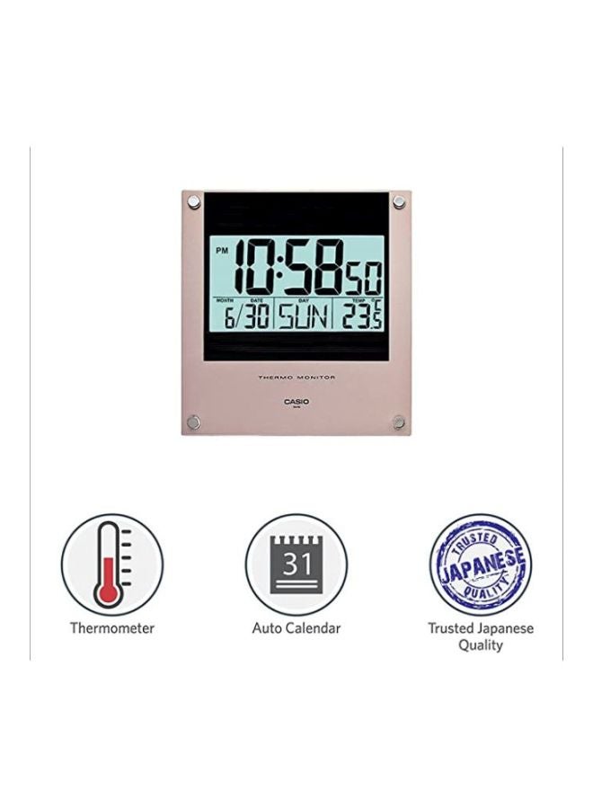 CASIO - Square Shaped Digital Wall Clock Grey/Black 236x221x25mm - Image 1