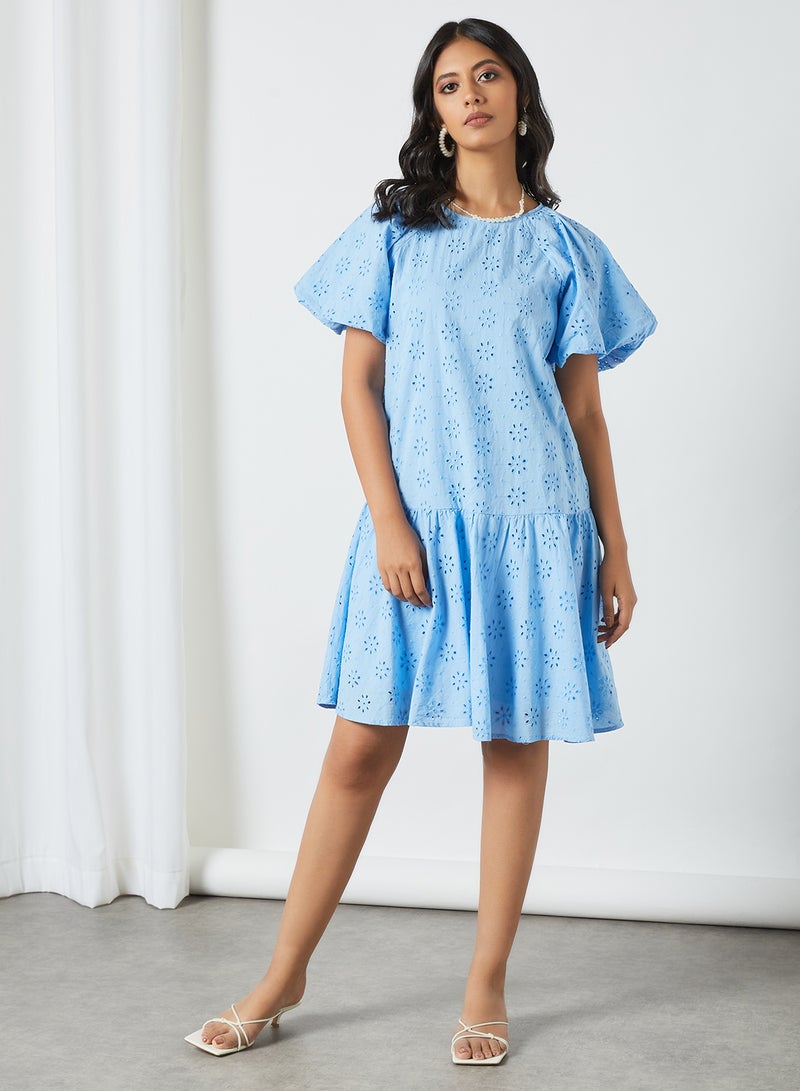 PIECES Tille Midi Dress Blue  - Image 3