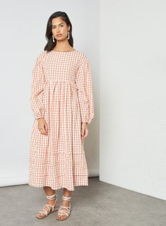 GHOSPELL Oversized Checked Dress Red  - Image 1