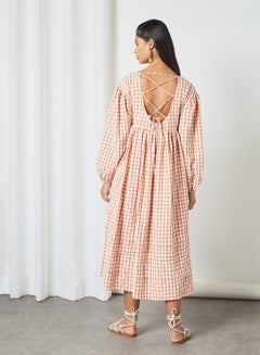 GHOSPELL Oversized Checked Dress Red  - Image 2