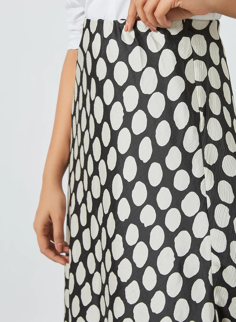 MANGO Saber Midi Skirt Black