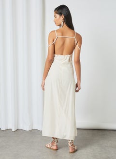 GHOSPELL Open Back Slip Dress Cream  - Image 4