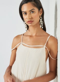 GHOSPELL Open Back Slip Dress Cream  - Image 2
