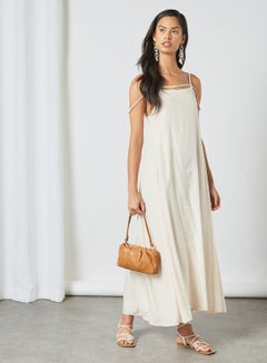 GHOSPELL Open Back Slip Dress Cream  - Image 3